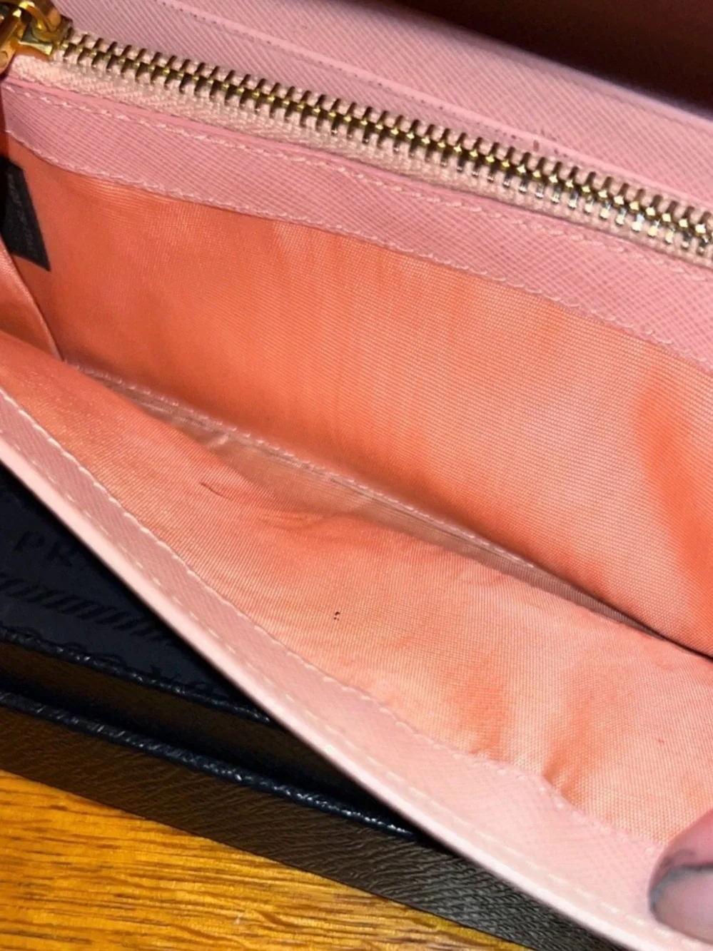 Prada Pink Saffiano Leather Bow Wallet - No Box